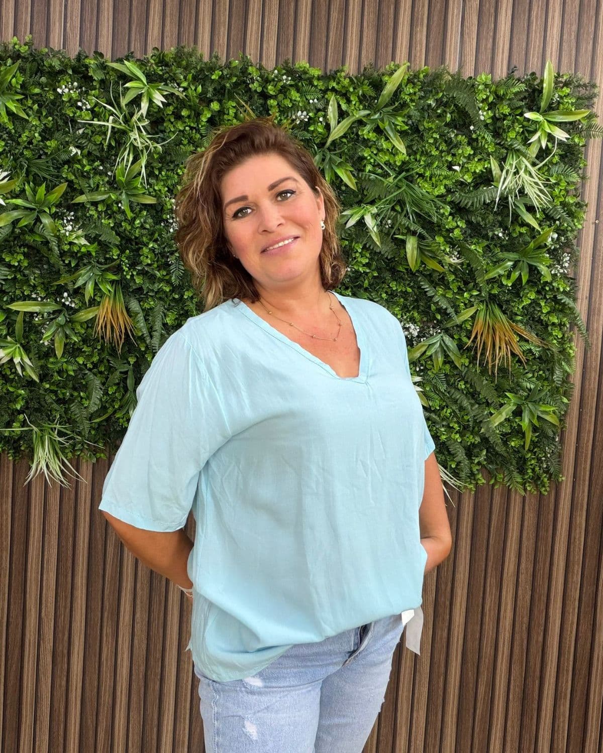 Oversized Shirt Plus Size Blauw - Velvory Fashion & Living