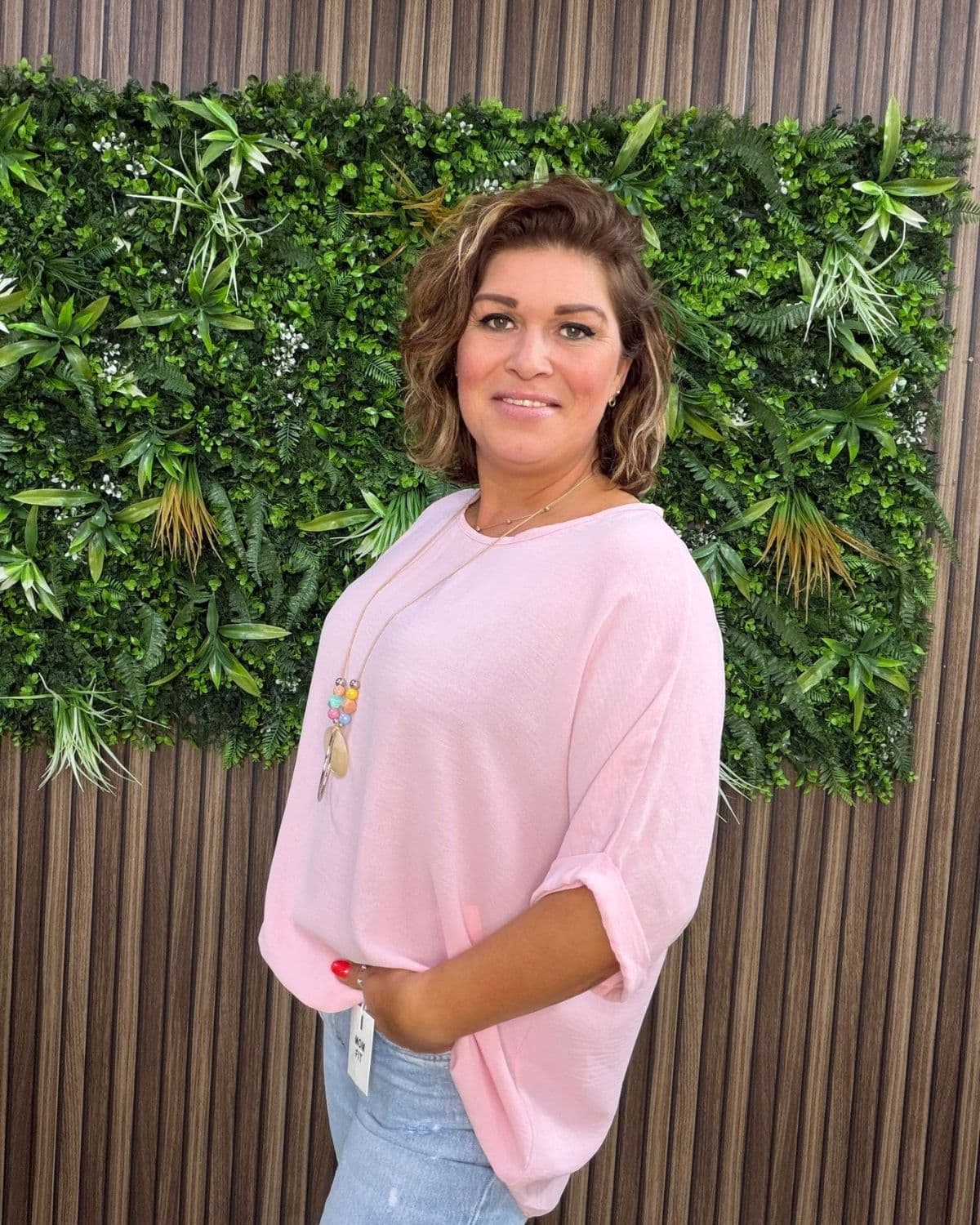 Oversized Shirt Plus Size Roze Met Ketting - Velvory Fashion & Living