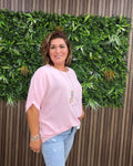 Oversized Shirt Plus Size Roze Met Ketting - Velvory Fashion & Living