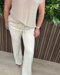 Pantalon Beige Met Veterceintuur - Velvory Fashion & Living