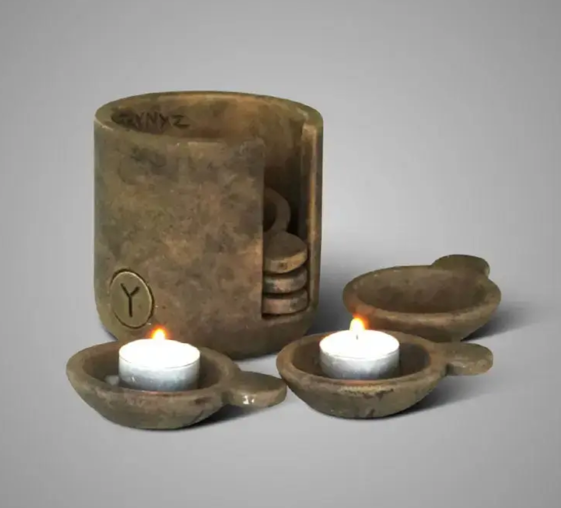 Set van 6 Tealight Cups in Holder Majestic Brown