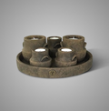 Set van 5 Tealight Cups op Plateau Majestic Brown – Ø30 cm