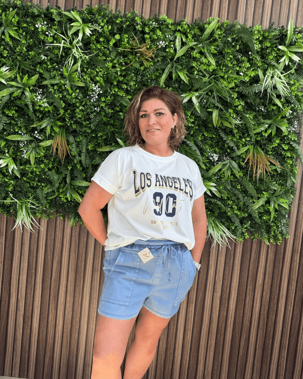 Short Jeans Blauw met Hoge Taille & Veterceintuur - Velvory Fashion & Living