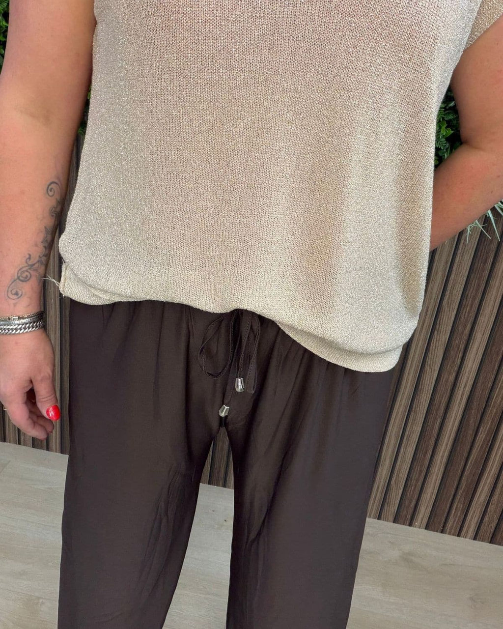 Soepelvallende Travel Broek Bruin - Velvory Fashion & Living