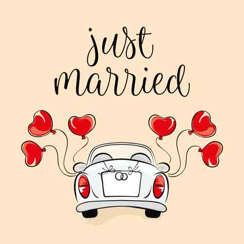 Tegeltje met tekst – Just Married