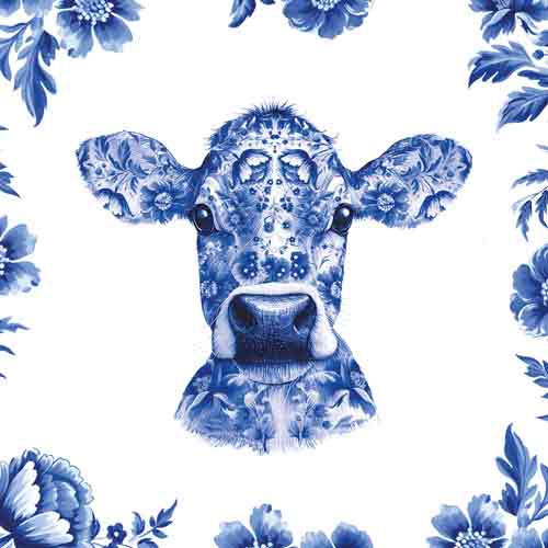 Tegeltje met koe – Delfts Blauwe Look
