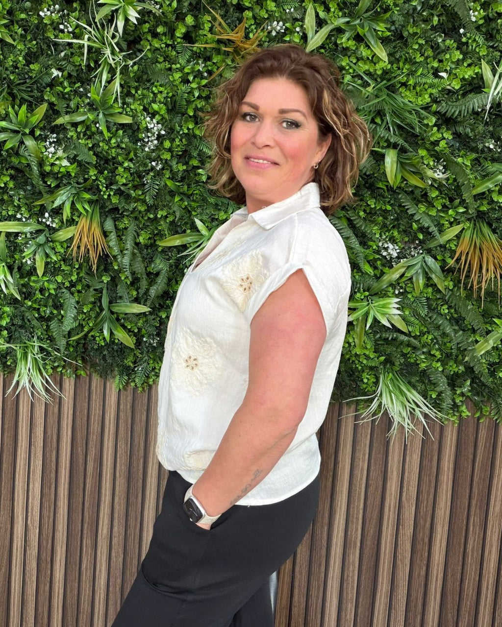 Top Flower Crème Beige - Velvory Fashion & Living