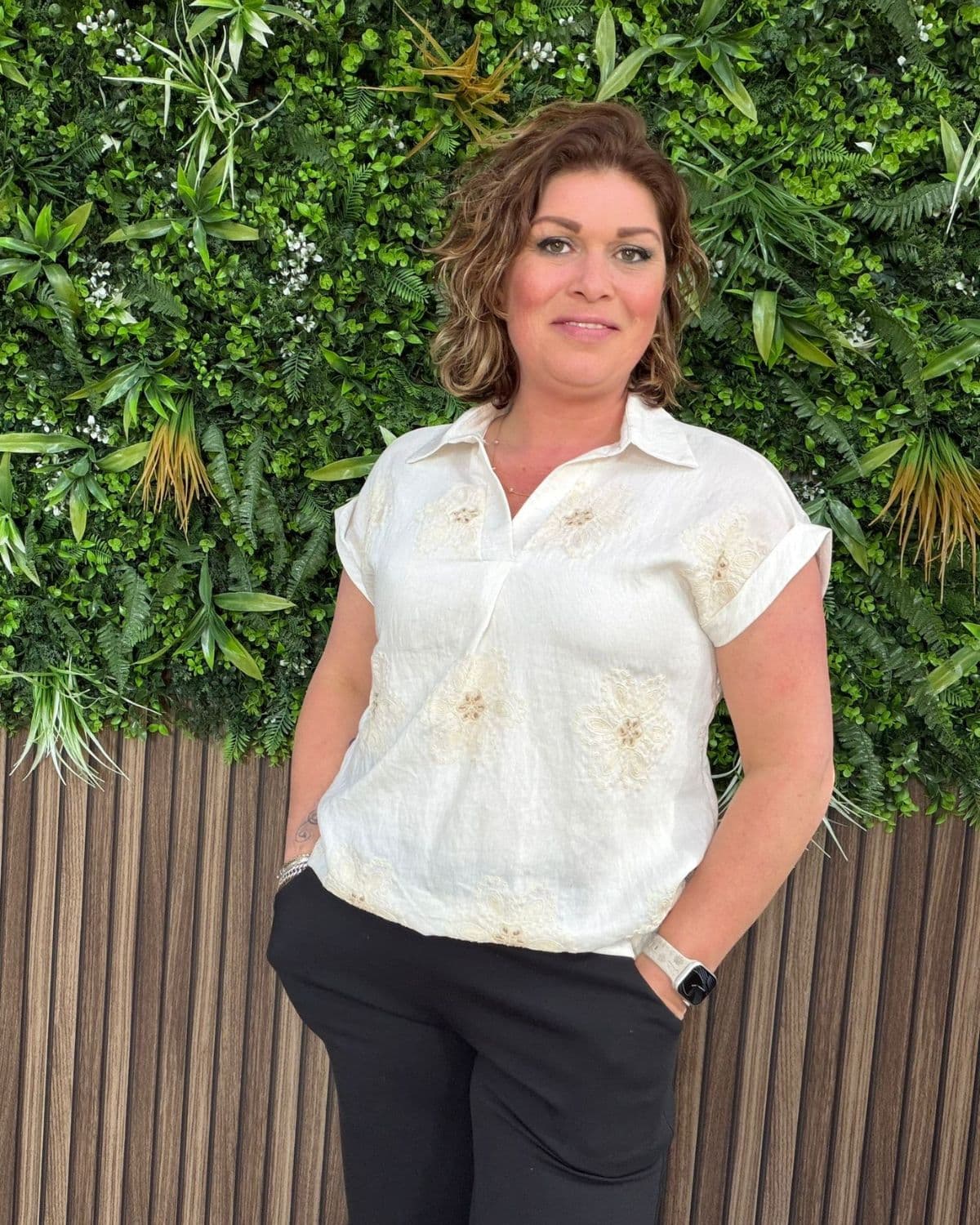 Top Flower Crème Beige - Velvory Fashion & Living