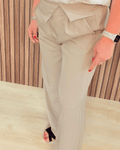 Wide Leg Broek Beige - Velvory Fashion & Living