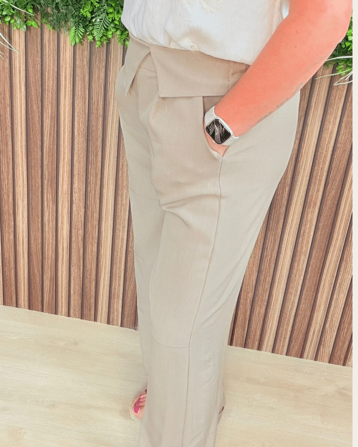 Wide Leg Broek Beige - Velvory Fashion & Living