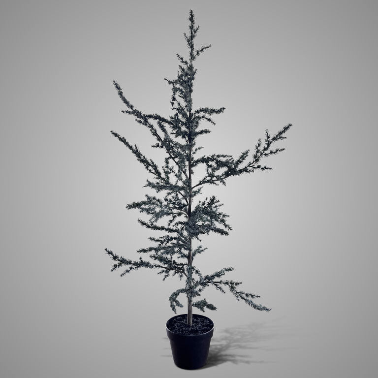 BRYNXZ kunstboom Tree Ceder Grey, maat M, 120 cm hoog, in zwarte kweekpot