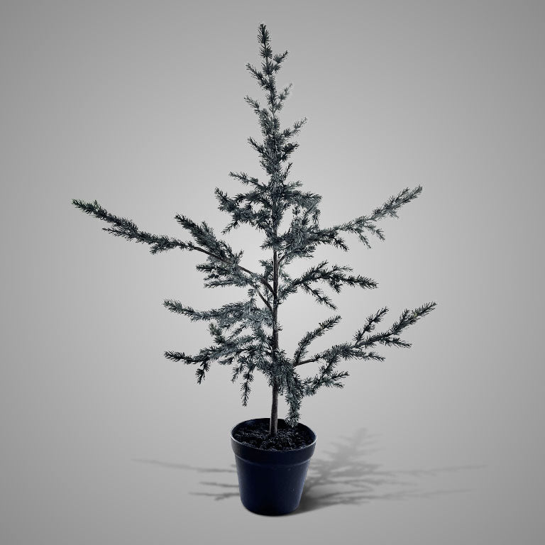 BRYNXZ kunstboom Tree Ceder Grey, maat S, 80 cm hoog, in zwarte kweekpot