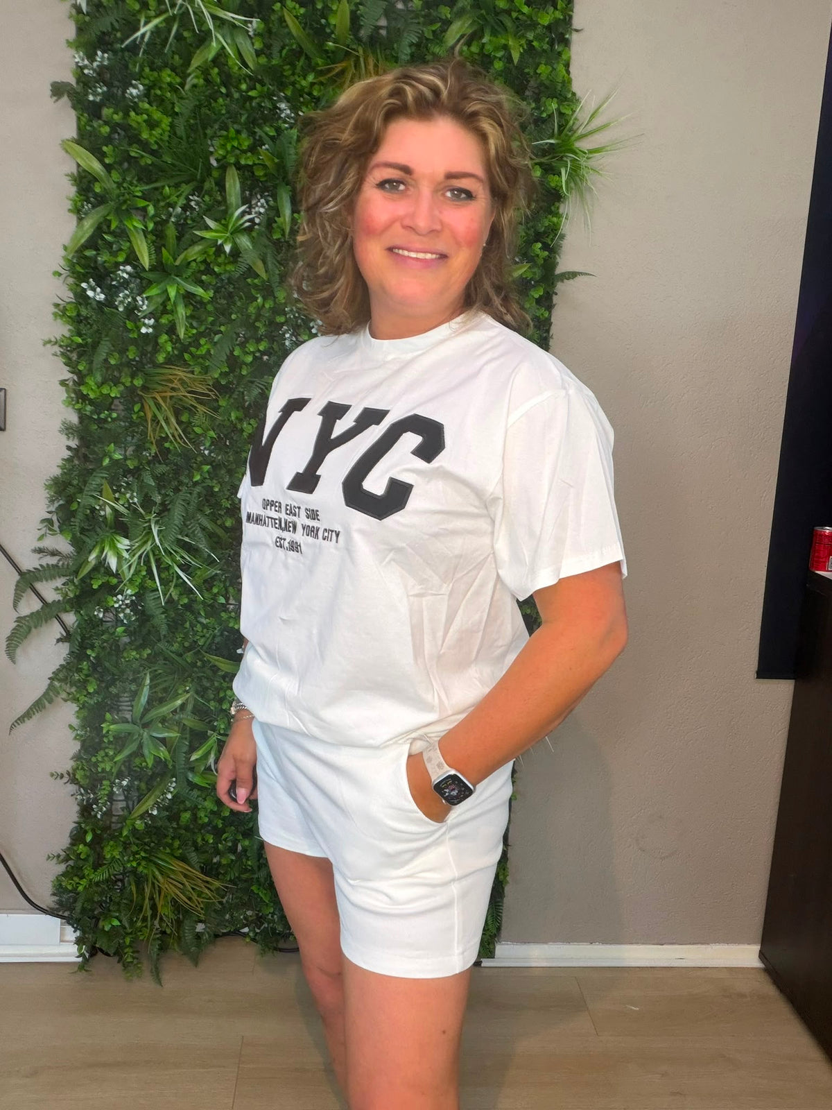 NYC T-shirt wit/zwart, vooraanzicht
