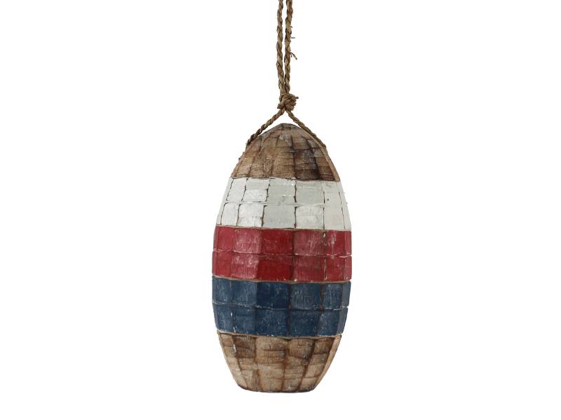 Hanger Boei Hout Wit/Rood/Blauw 24 cm