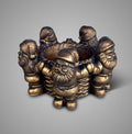 Kaarshouder Santa Claus' Big Candlecup met kring van kerstmannen, Majestic Gold, Ø14 x H9 cm