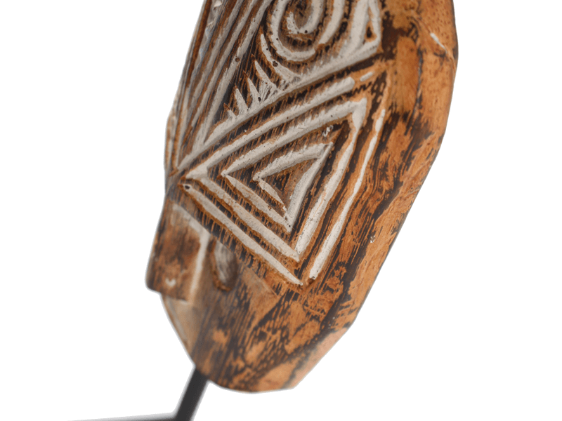 Masker Hout op Staander Ovaal 21 cm — afbeelding 2