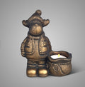 Rendier Rudolph met waxinelichthouder, Majestic Gold, Ø17 x H21 cm