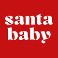 Rood tegeltje met grote witte tekst santa baby