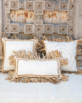 Pillow Fringe Rectangle Off White - Velvory Fashion & Living