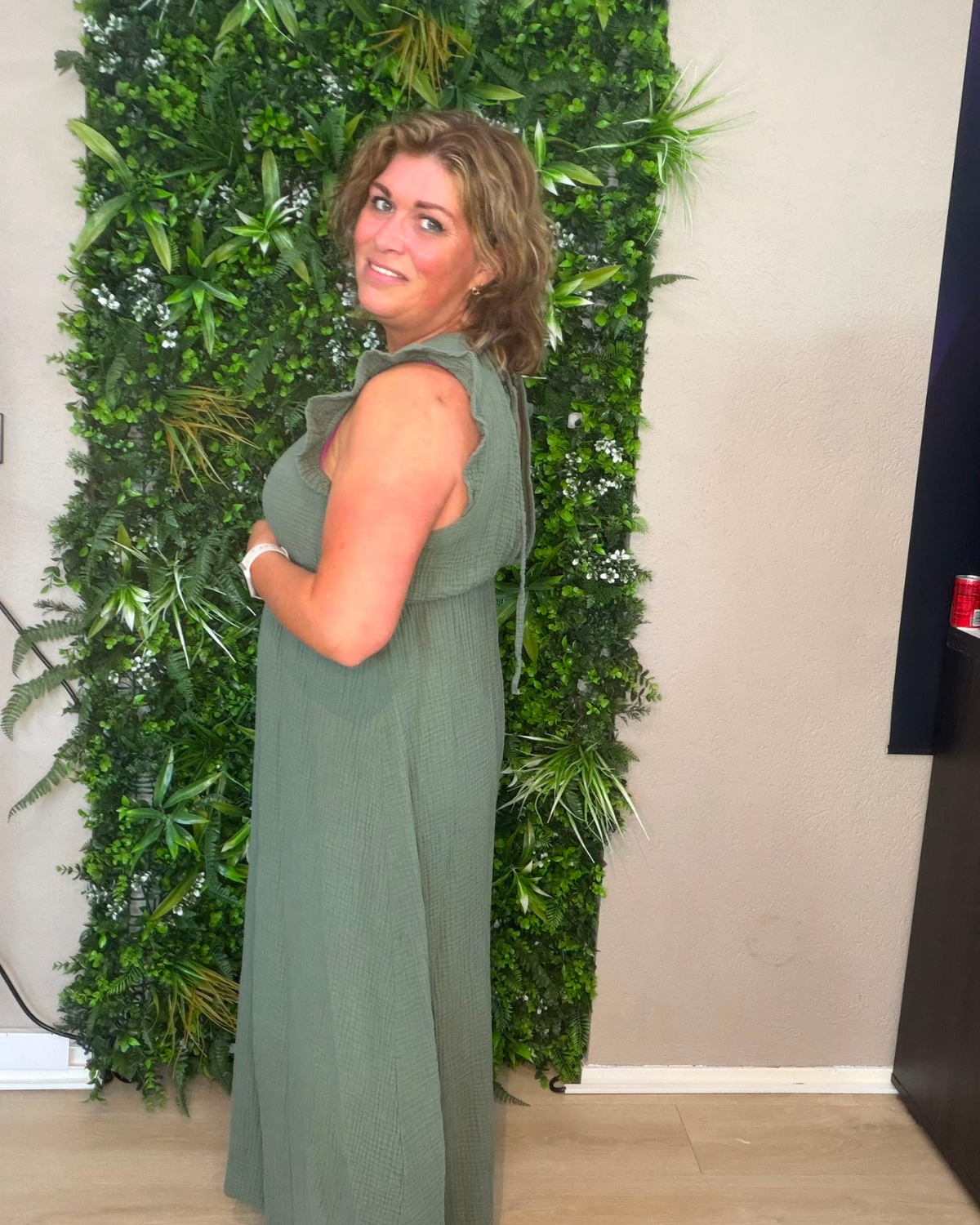Mousseline Jurk Army Green - Velvory Fashion & Living