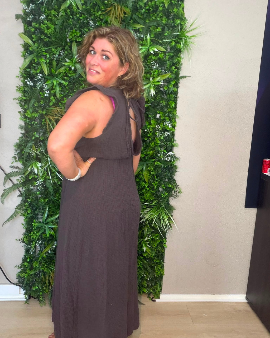 Mousseline Jurk Chocoladebruin - Velvory Fashion & Living