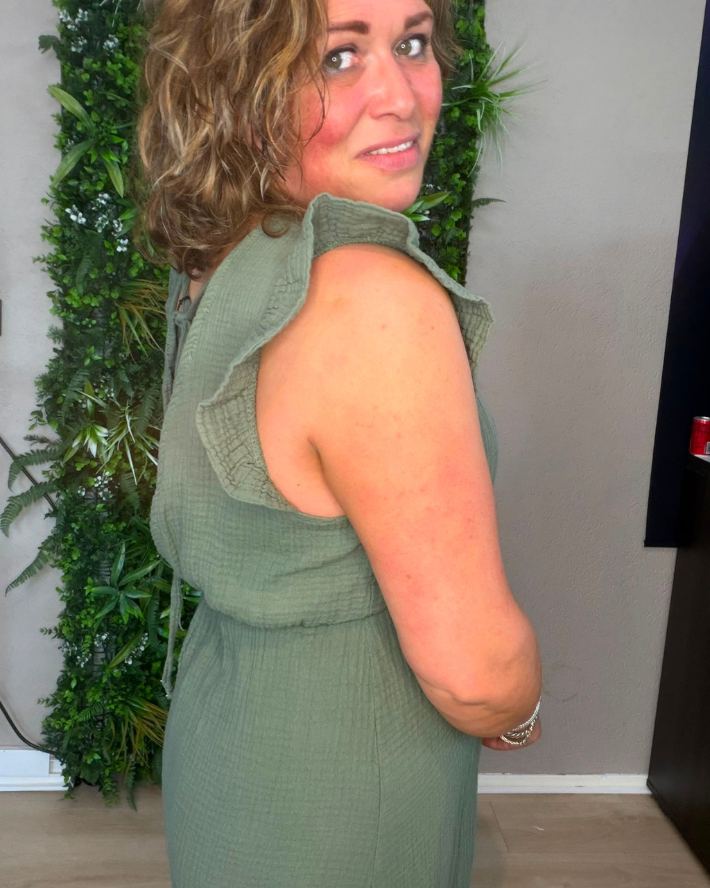 Mousseline Jurk Army Green - Velvory Fashion & Living