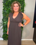 Mousseline Jurk Chocoladebruin - Velvory Fashion & Living