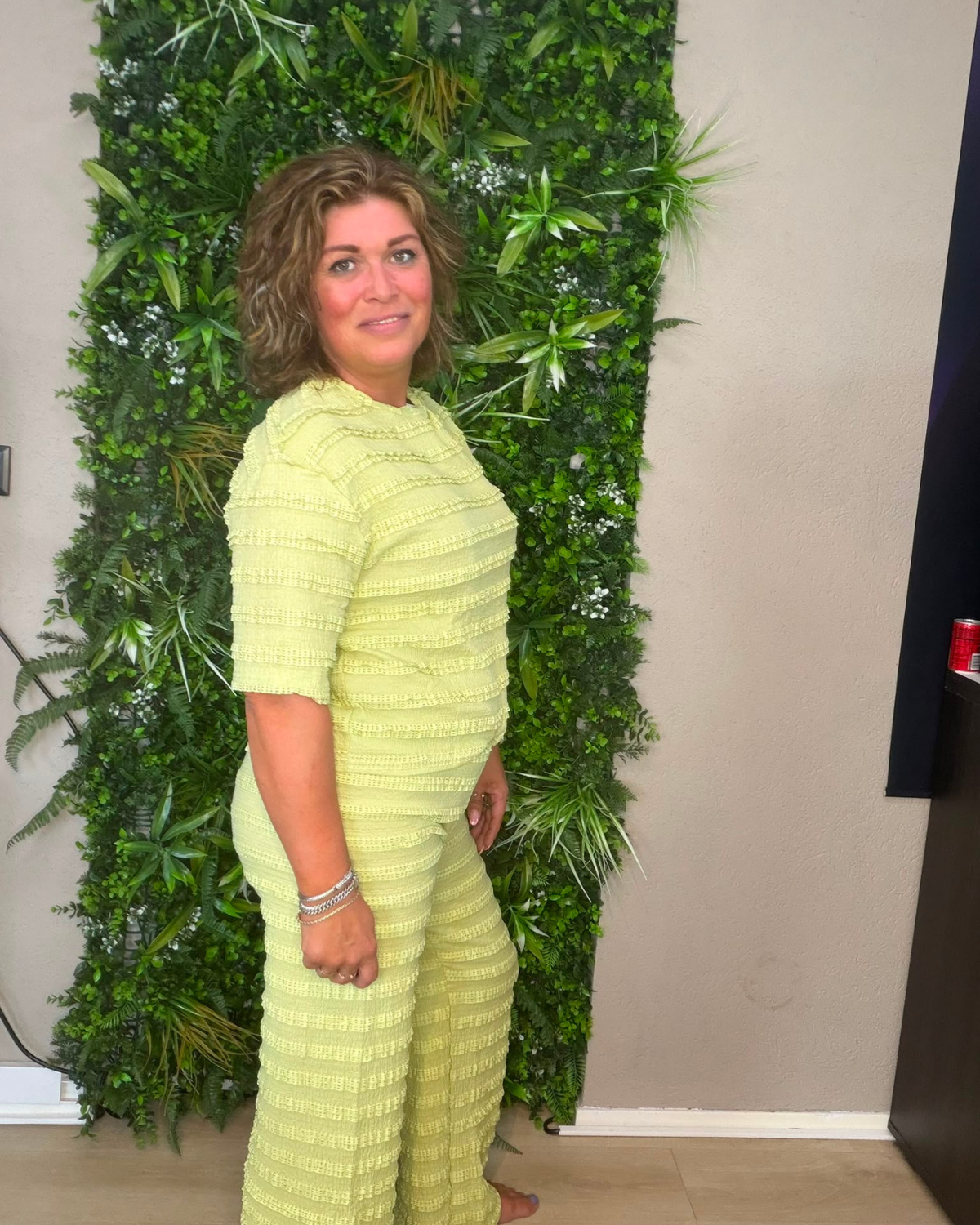 Tweedelige Set Limoengroen met Kant - Velvory Fashion & Living