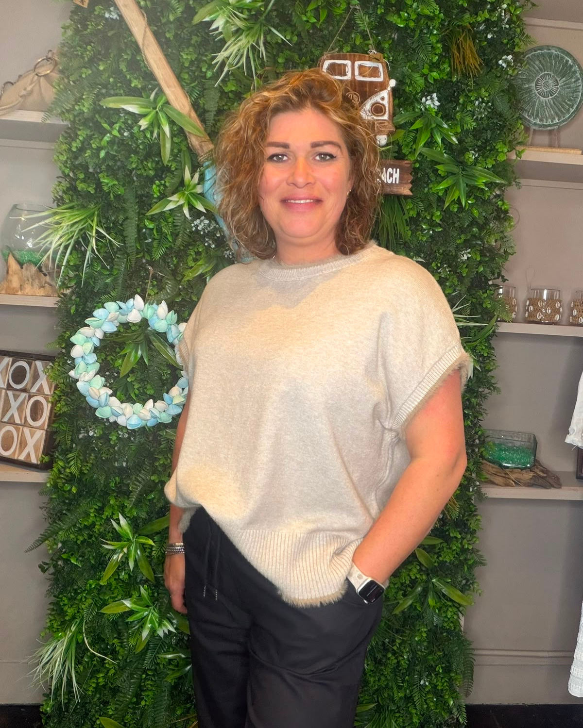 Fijn Gebreide Top VIKI Beige - Velvory Fashion & Living