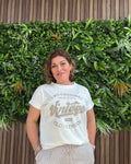 T-Shirt Vintage Wit Taupe - Velvory Fashion & Living