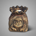Waxinelichthouder Santa Claus Bagsac in de vorm van een kerstzak, Majestic Gold, maat L, Ø16 x H18 cm