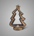 Kerstboom waxinelichthouder X-Tree 2026 met ster, Majestic Gold, maat L, Ø22 x H31 cm